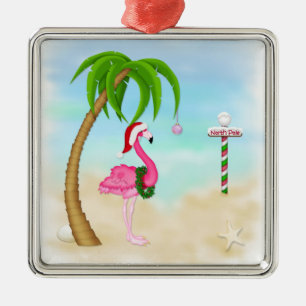 Rosa Flamingo Tropical Helgdag Ornament