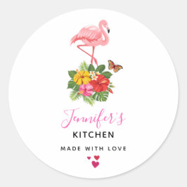 Rosa Flamingo & Tropical Hibiscus Finare Kitchen Runt Klistermärke