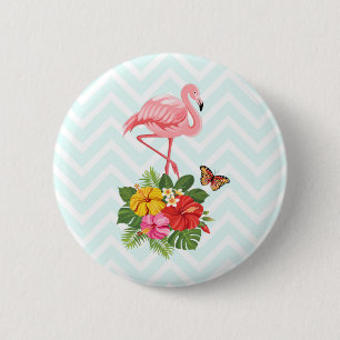 Rosa Flamingo & Tropical Hibiscus Finare Knapp