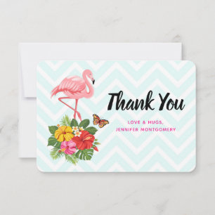 Rosa Flamingo & Tropical Hibiscus Finare Tack Kort