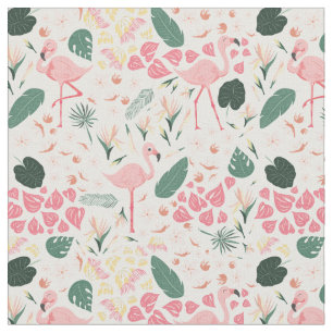 Rosa Flamingo Tropical Mönster Fabric Tyg