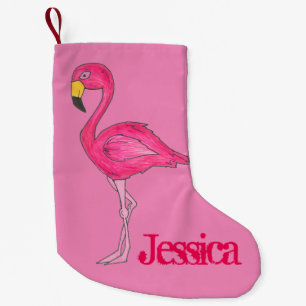 Rosa Flamingo Tropical Paradise Island Bird Liten Julstrumpa