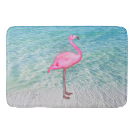 Rosa Flamingo Tropical Sandy Beach Modern Chic Badrumsmatta