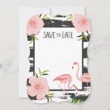 Rosa Flamingo Tropical Save Date