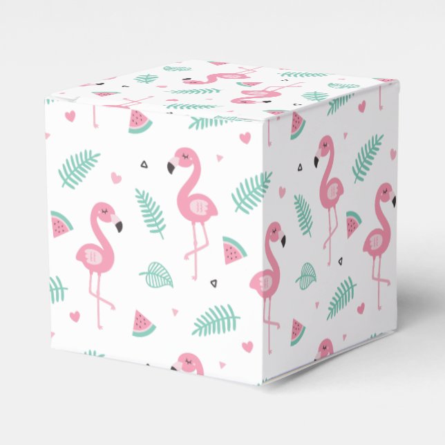Rosa Flamingo Tropical Summer Vibes Party favors Presentaskar (Framsidan Sidan)
