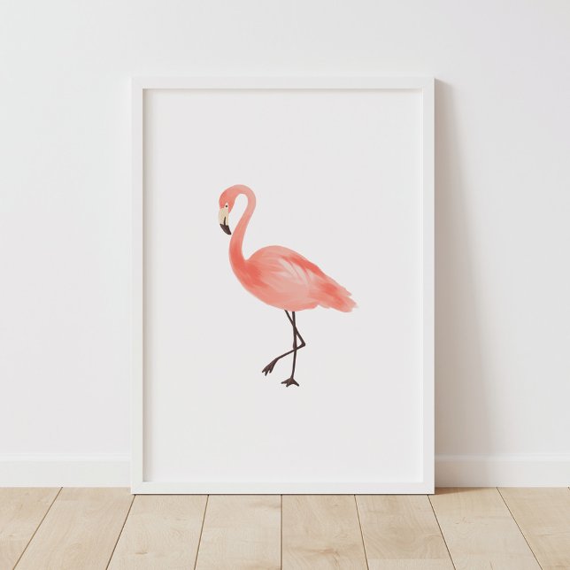 Rosa Flamingo Tropisk Barnkammardekor Poster (Skapare uppladdad)