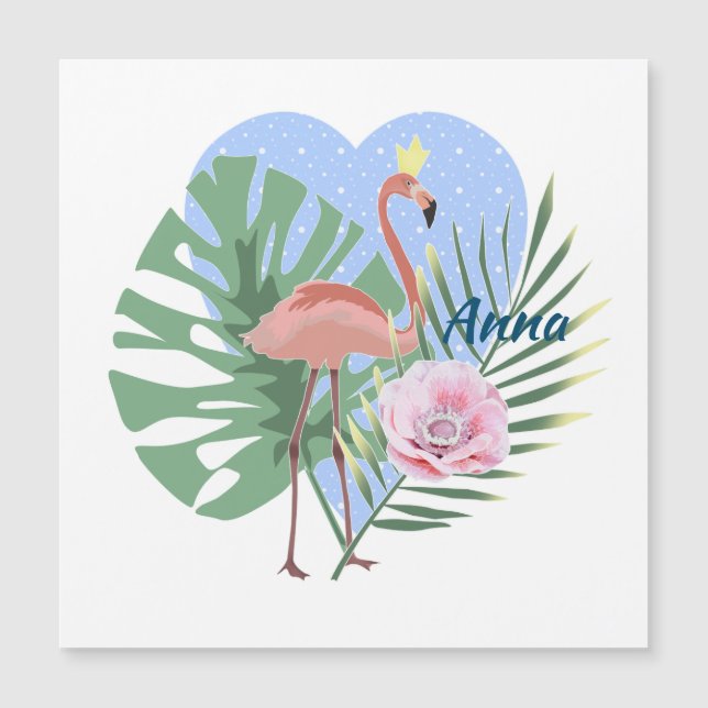 Rosa Flamingo tropisk blad palm (Framsida)