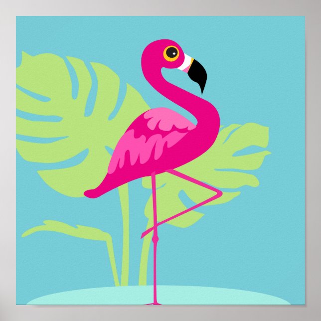 Rosa flamingo tropisk grafisk tryck (Framsidan)