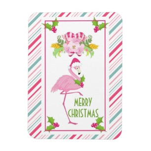 Rosa Flamingo Tropisk jul Magnet