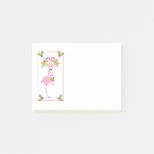 Rosa Flamingo Tropisk Jul Post-it Block