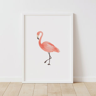 Rosa Flamingo Tropisk Nursery Dekoration Poster
