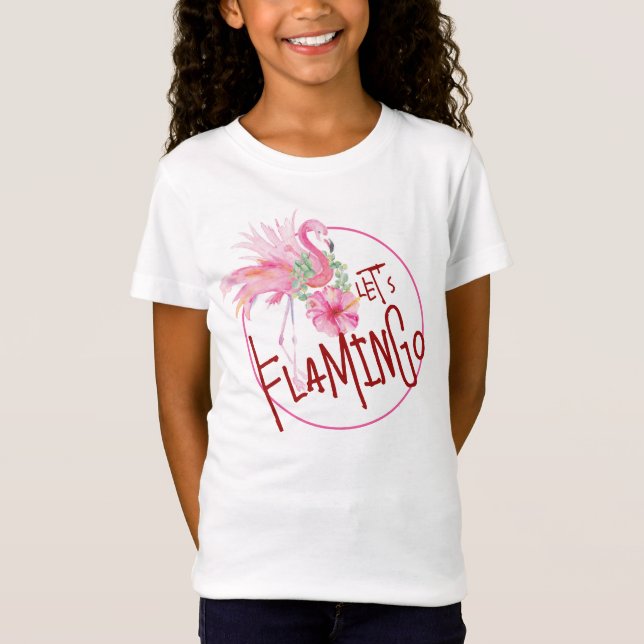 Rosa Flamingo Tropisk Party T-shirt (Framsida)