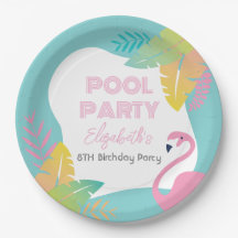 Rosa Flamingo Tropisk Poolparty Födelsedag
