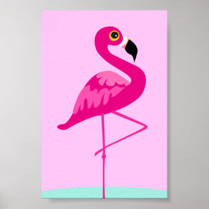 Rosa flamingo tropiska bilder poster