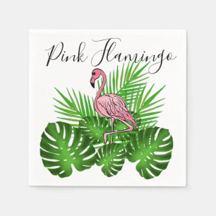 Rosa Flamingo, tropiska djungelns Löv Pappersservett