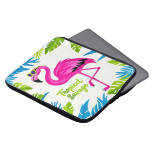 Rosa flamingo Tropiskt stående på ett ben Laptop Fodral
