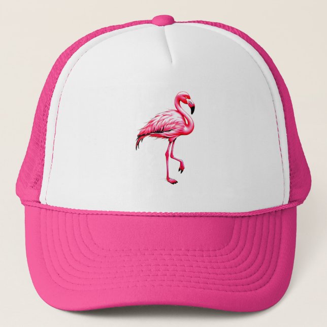 Rosa Flamingo Trucker mössa Keps (Framsida)