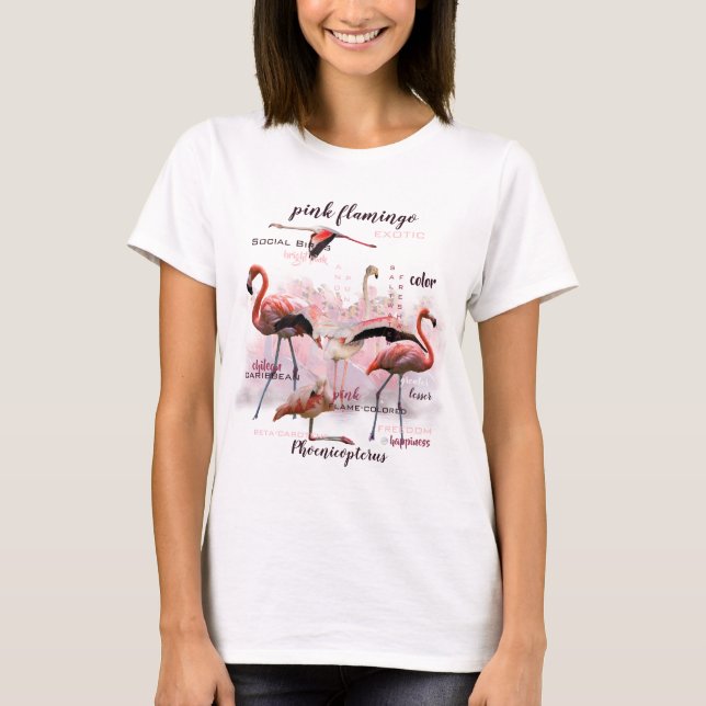 Rosa Flamingo Typography | Anpassad Tee Shirt (Framsida)