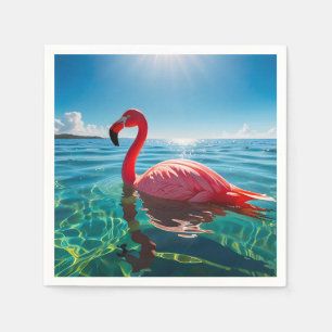 Rosa Flamingo under Himmel Pappersservett