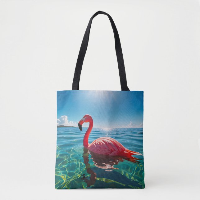 Rosa Flamingo under Himmel Tygkasse (Framsida)