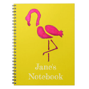 Rosa flamingo unik popkonst anteckningsbok