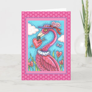 ROSA FLAMINGO VALENTINE HEARTS, LOVE BIRD STOLLIG HELGKORT