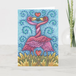 ROSA FLAMINGO VALENTINE-KORT *Anpassa Helgkort