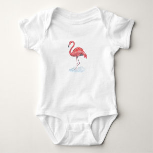 Rosa Flamingo, vattenfärg. T Shirt
