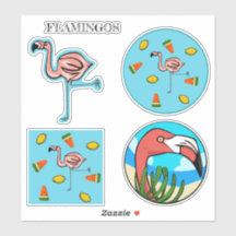Rosa Flamingo Vinyl Stickers