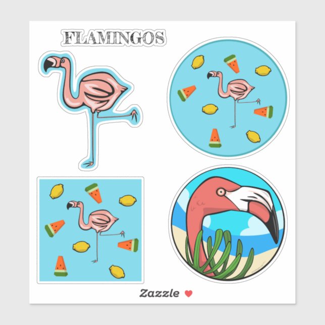 Rosa Flamingo Vinyl Stickers Klistermärken (Ark)