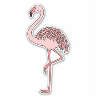 Rosa flamingo vinyldekal klistermärken