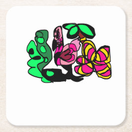 Rosa flamingo visa vibe  underlägg papper kvadrat