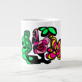 Rosa flamingo visar vibe  jumbo mugg