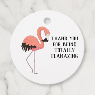 Rosa Flamingo Vit Helt Flammande Födelsedag Gåvor Etiketter