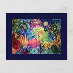Rosa Flamingo Vykort