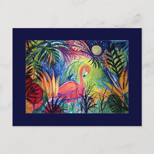 Rosa Flamingo Vykort (Framsida)