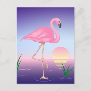 Rosa Flamingo Vykort