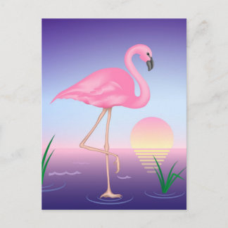 Rosa Flamingo Vykort