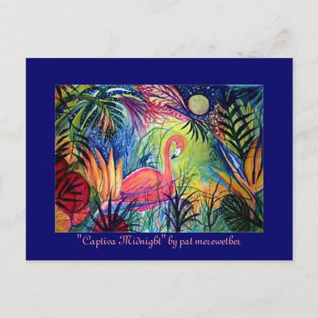 Rosa Flamingo Vykort (Framsida)