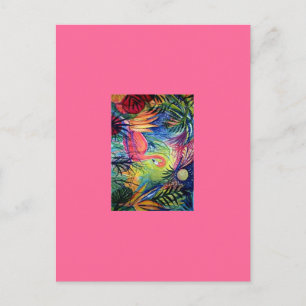 Rosa Flamingo Vykort