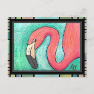 Rosa Flamingo - vykort (2)