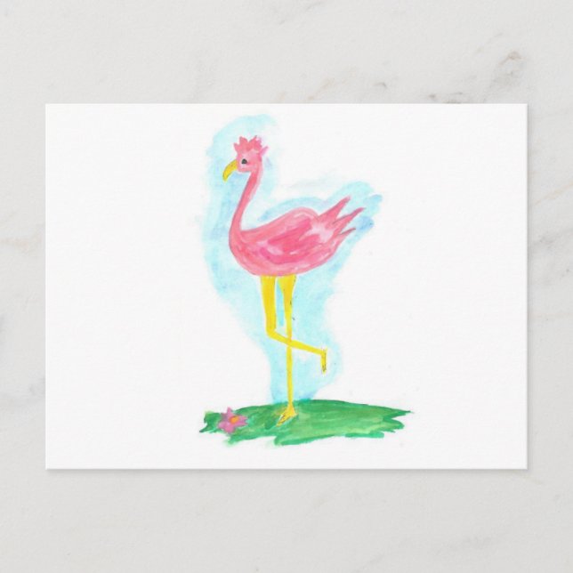 Rosa Flamingo-vykort Vykort (Framsida)