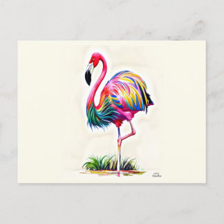 Rosa Flamingo-vykort Vykort