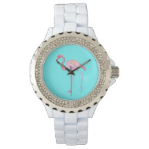 Rosa Flamingo Watch - Turcoise blue