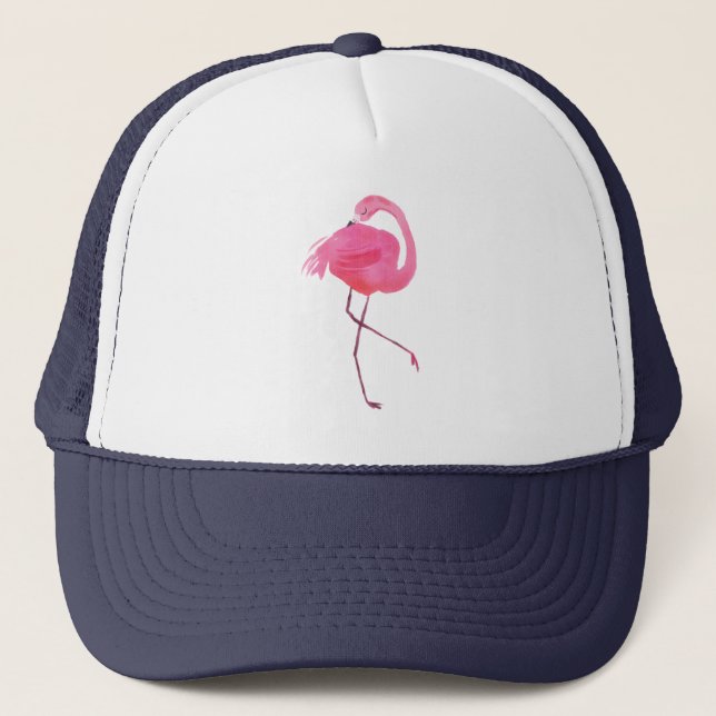 Rosa Flamingo Watercolor Illustration Keps (Framsida)