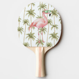 Rosa Flamingo with Sunglass Grönt Rand Pingisracket