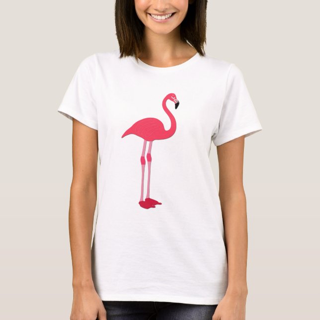 Rosa Flamingo Women's Light Färgad T-Shirt (Framsida)