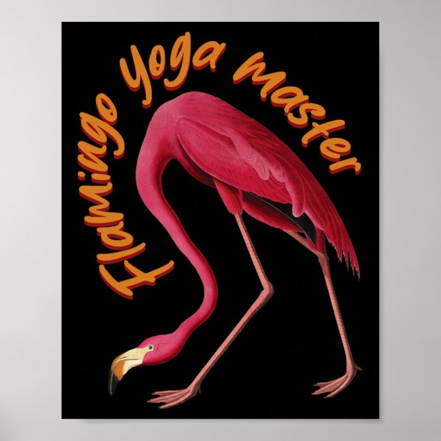 Rosa Flamingo Yoga  Poster (Framsidan)