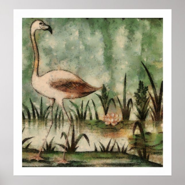 Rosa Flamingoaffisch Poster (Framsidan)