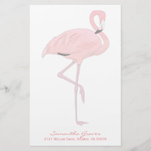 Rosa Flamingoanpassningsbarbrevpapper Brevpapper